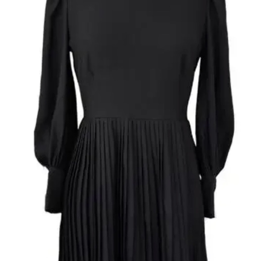 The Kooples Black Long Sleeve Pleated Dress - Picture 4 of 4